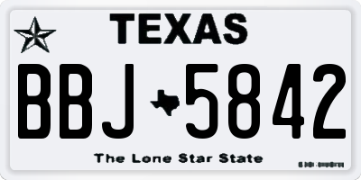 TX license plate BBJ5842