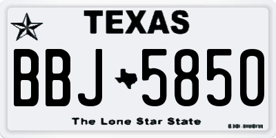 TX license plate BBJ5850