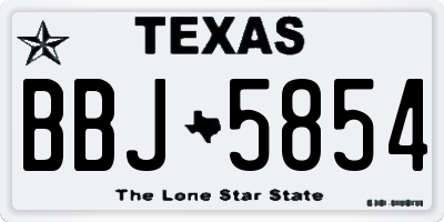 TX license plate BBJ5854