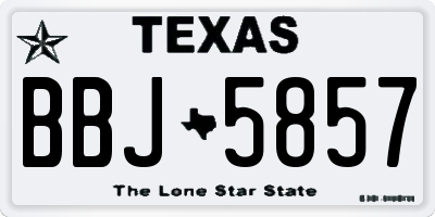 TX license plate BBJ5857