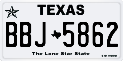 TX license plate BBJ5862