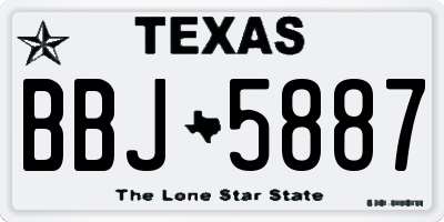 TX license plate BBJ5887