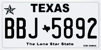 TX license plate BBJ5892