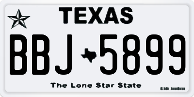 TX license plate BBJ5899