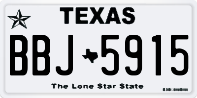 TX license plate BBJ5915
