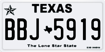 TX license plate BBJ5919