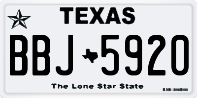 TX license plate BBJ5920