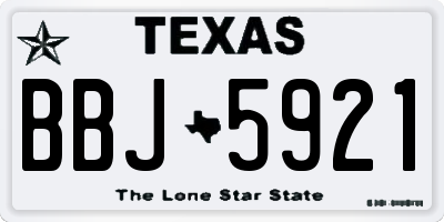 TX license plate BBJ5921
