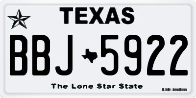 TX license plate BBJ5922