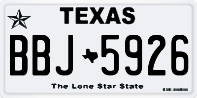 TX license plate BBJ5926