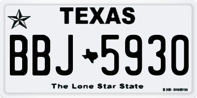TX license plate BBJ5930