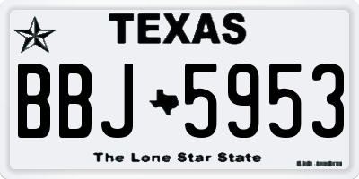 TX license plate BBJ5953