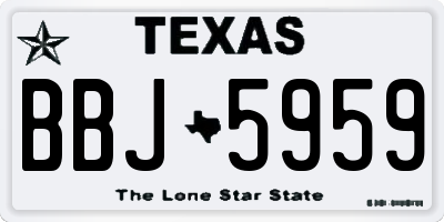 TX license plate BBJ5959