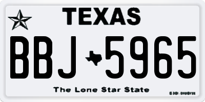 TX license plate BBJ5965