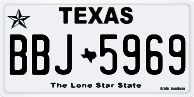 TX license plate BBJ5969