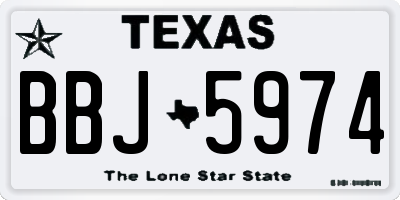 TX license plate BBJ5974