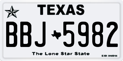 TX license plate BBJ5982