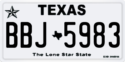 TX license plate BBJ5983