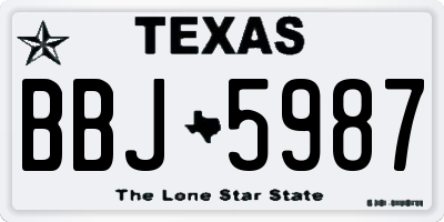 TX license plate BBJ5987