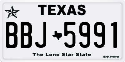 TX license plate BBJ5991