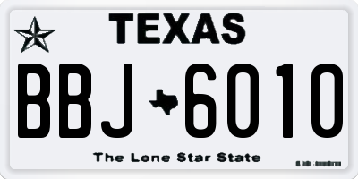 TX license plate BBJ6010