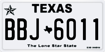 TX license plate BBJ6011