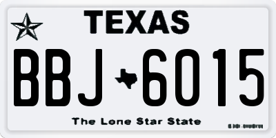 TX license plate BBJ6015