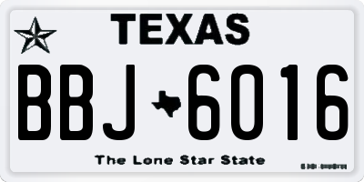 TX license plate BBJ6016