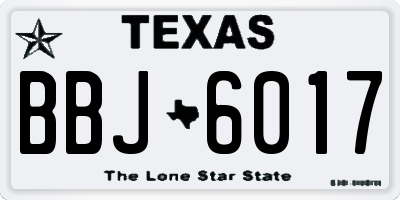 TX license plate BBJ6017
