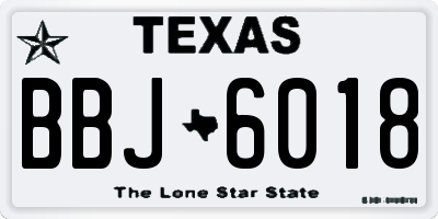 TX license plate BBJ6018