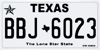 TX license plate BBJ6023