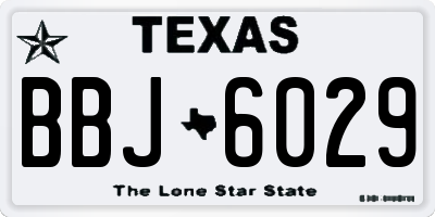 TX license plate BBJ6029