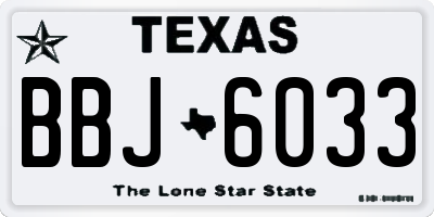 TX license plate BBJ6033