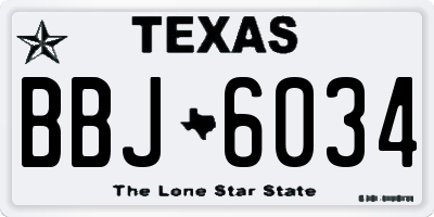 TX license plate BBJ6034