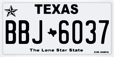 TX license plate BBJ6037