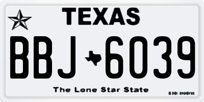 TX license plate BBJ6039