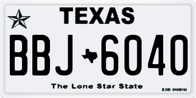 TX license plate BBJ6040