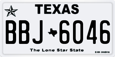 TX license plate BBJ6046