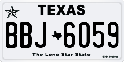 TX license plate BBJ6059