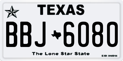TX license plate BBJ6080