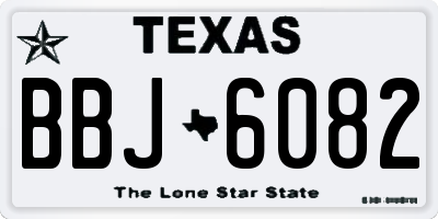 TX license plate BBJ6082