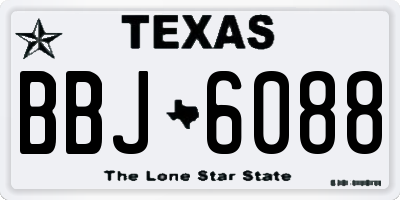 TX license plate BBJ6088