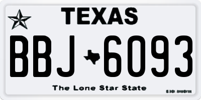 TX license plate BBJ6093