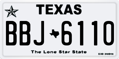 TX license plate BBJ6110