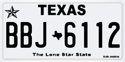 TX license plate BBJ6112