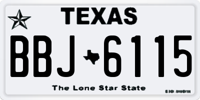 TX license plate BBJ6115