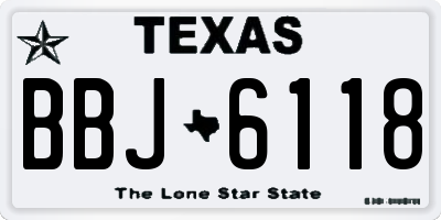 TX license plate BBJ6118