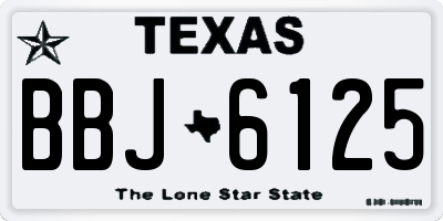 TX license plate BBJ6125