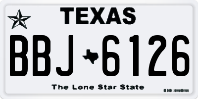 TX license plate BBJ6126