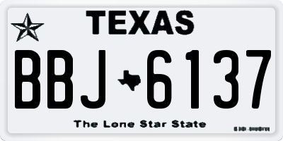 TX license plate BBJ6137